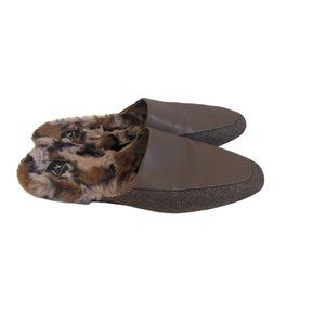 ZAC Zac Posen Winfield slip on mules 8 1/2 Tan solid Leather